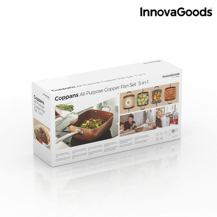 InnovaGoods Copper 5 in 1 Multifunktionspfannenset (4 Teile)
