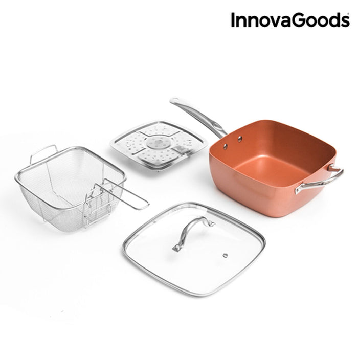 InnovaGoods Copper 5 in 1 Multifunktionspfannenset (4 Teile)