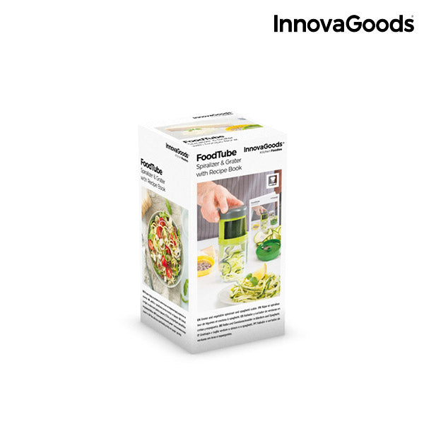 InnovaGoods Spiral-Gemüsereibe und -schneider mit dem Kitchen Foodies Rezeptbuch
