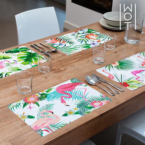 Tropical Wagon Trend Flamingo Tischsets