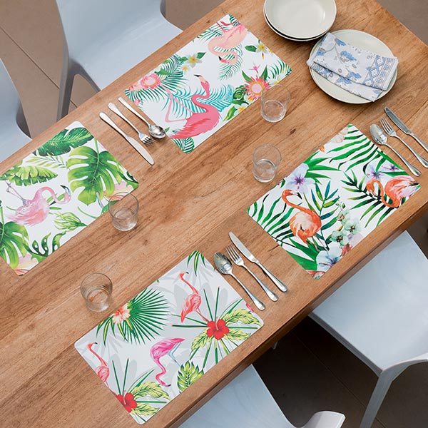 Tropical Wagon Trend Flamingo Tischsets