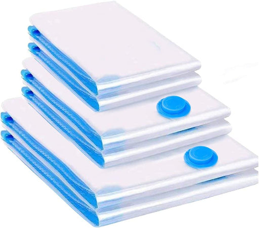 Vakuumbeutel 6 Stück 2 Groß 100x80cm + 2 Mittel 80x60cm + 2 Kleine 60x40cm Aufbewahrungsbeutel Reise Vakuum Wiederverwendbar Kleiderbeutel