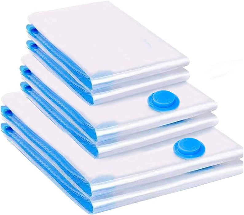 Vakuumbeutel 6 Stück 2 Groß 100x80cm + 2 Mittel 80x60cm + 2 Kleine 60x40cm Aufbewahrungsbeutel Reise Vakuum Wiederverwendbar Kleiderbeutel