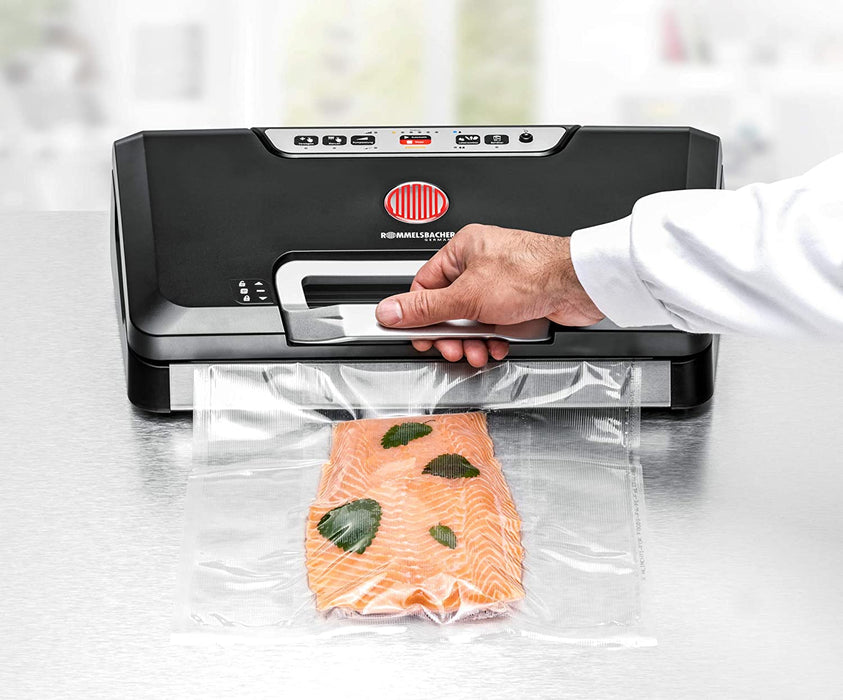 Vakuumierer - Absaugleistung 15 Liter/Min., Einhand-Bedienung, für Langzeitbetrieb geeignet, Doppel-Versiegelungsnaht, 2 Versiegelungszeiten