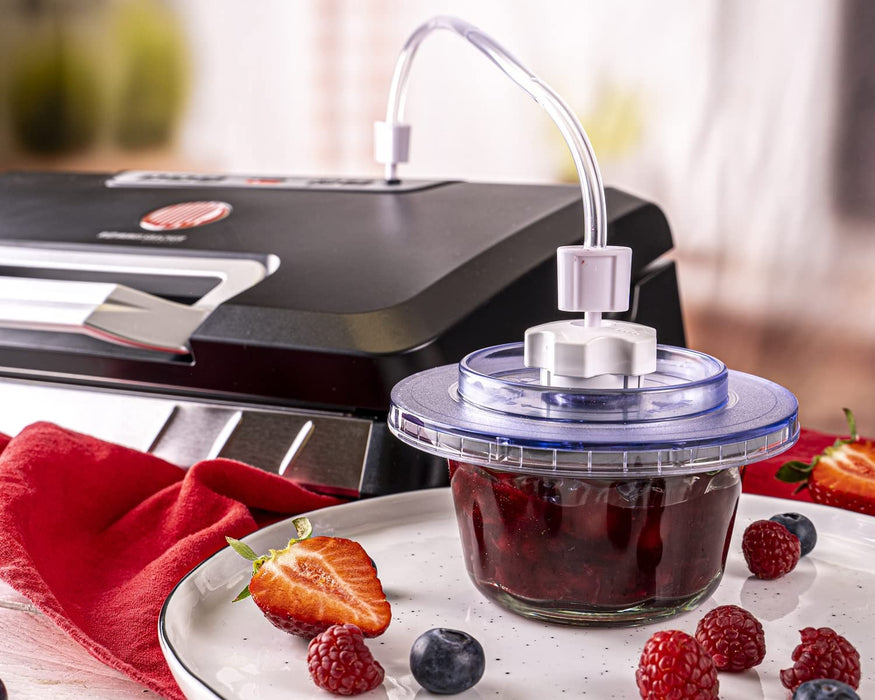 Vakuumierer - Absaugleistung 15 Liter/Min., Einhand-Bedienung, für Langzeitbetrieb geeignet, Doppel-Versiegelungsnaht, 2 Versiegelungszeiten