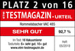 Vakuumierer - Absaugleistung 15 Liter/Min., Einhand-Bedienung, für Langzeitbetrieb geeignet, Doppel-Versiegelungsnaht, 2 Versiegelungszeiten
