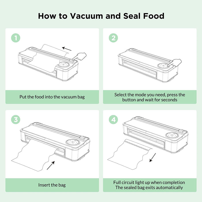 Vakuumiergerät -85kPa, Vollautomatischer Vakuumierer mit Cutter, 7 in 1 Folienschweißgerät mit Rostfreier Stahl, mit Automatischer Reinigungsfunktion