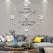Vangold Moderne Mute DIY große Wanduhr 3D Aufkleber Home Office Decor Geschenk (Silber-22)