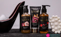 Velvet Luxury Badeset, Geschenkset in wunderschönem Keramik-Pump schwarz-rot, 6-teiliges Luxus Beautyset für ein entspanntes SPA-Erlebnis