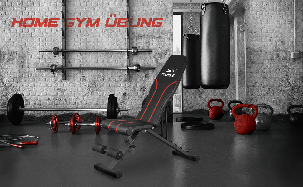 Verstellbare Bank, Utility - Hantelbank für das Ganzkörpertraining - Mehrzweckbank, faltbar, neigbar/abnehmbar