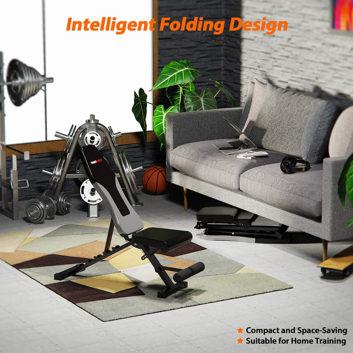 Verstellbare Hantelbank Klappbar Heimtraining Fitness Trainingsbank Schrägbank Negativbank Flachbank Bankdrücken Multifunktion Übung