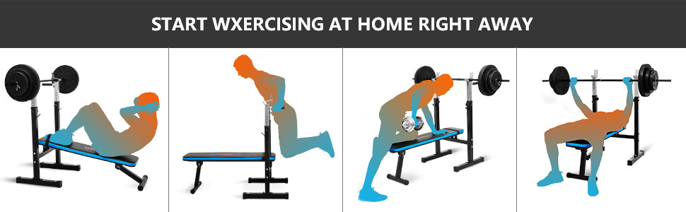 Verstellbare Hantelbank mit Dip-Station Klappbare Schwerlast Gewichtheben Bank Heimtraining Fitnessstudio Multifunktion Trainingsbank