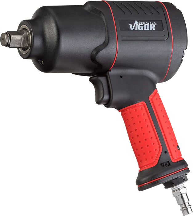 ViGOR Druckluft-Schlagschrauber - max. Lösemoment 1200 Nm, Vierkant 12,5 mm (1/2 Zoll) - vibrationsarmer Druckluftschrauber zum Anziehen und Lösen