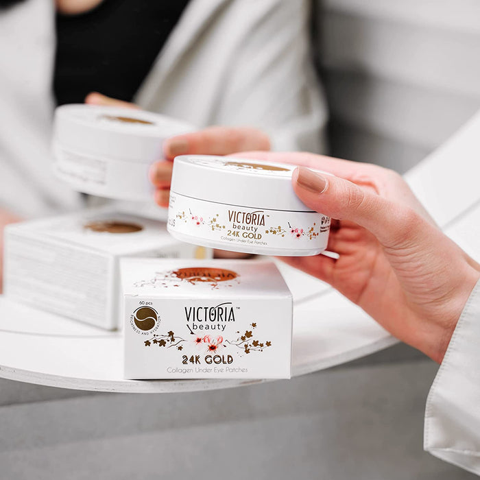 Kollagen Augenpads gegen Augenringe mit 24K Gold, Kollagenaugenmaske, Under Eye Patches - mindern Falten und Schwellungen - 60 Pads