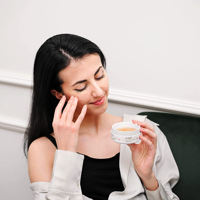 Kollagen Augenpads gegen Augenringe mit 24K Gold, Kollagenaugenmaske, Under Eye Patches - mindern Falten und Schwellungen - 60 Pads