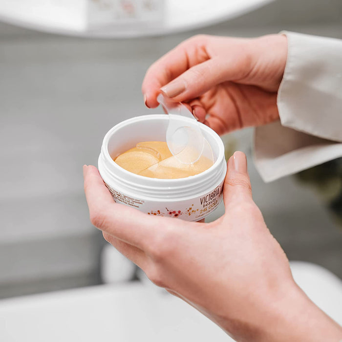 Kollagen Augenpads gegen Augenringe mit 24K Gold, Kollagenaugenmaske, Under Eye Patches - mindern Falten und Schwellungen - 60 Pads