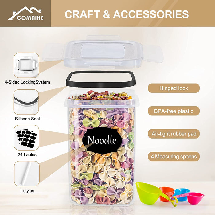 Vorratsdosen 16 Set, Aufbewahrungsbox Küche Organizer, Luftdicht Vorratsbehälter mit Deckel, Vorratsdose für Müsli Mehl Kaffeebohnen Cornflakes
