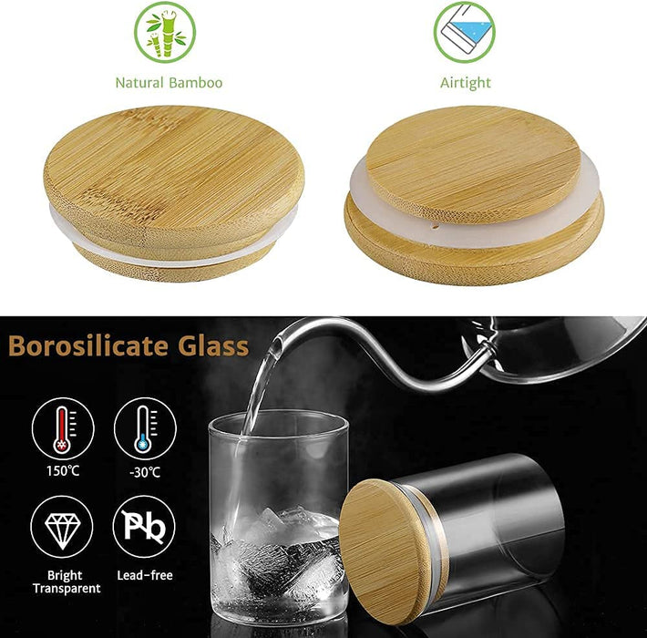 Vorratsdosen Glas 7er Set (Total 6.5L) Grosse Glasbehälter Gewürzgläser für Küche Lebensmittel Lagerung, Vorratsgläser set aus Borosilikatglas