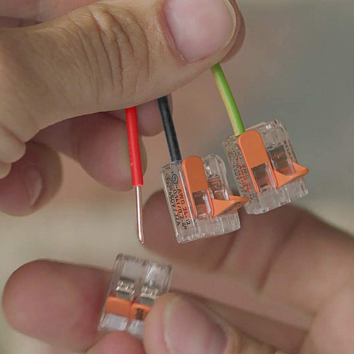 WAGO Klemme, 2-Leiter (100 Stück), 4 mm², Verbindungsklemme mit Hebel, Transaprent