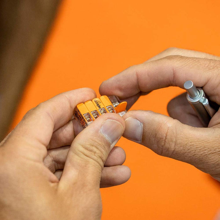 WAGO Klemme, 5-Leiter, 4 mm², Verbindungsklemme mit Hebel, 221-415 (25 Stück), Transaprent