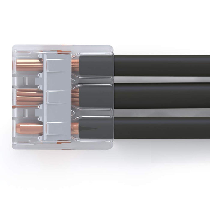 WAGO® Klemme (50 Stück), 3-Leiter, 4 mm², Verbindungsklemmen mit Hebel