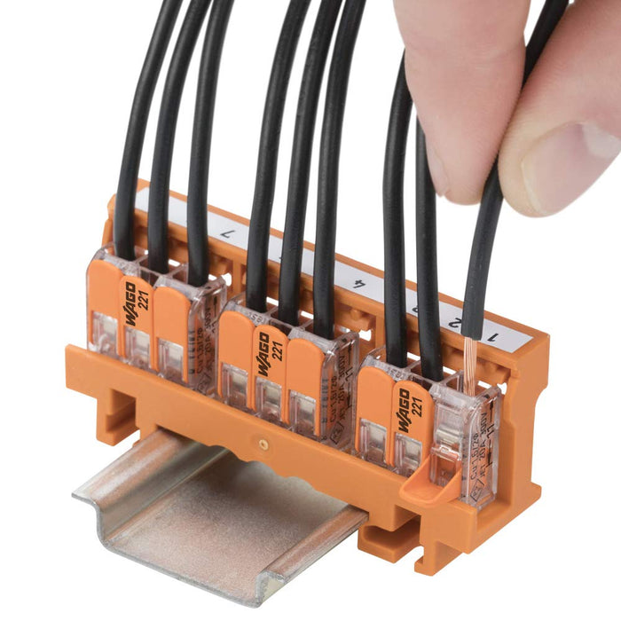 WAGO® Klemme (50 Stück), 3-Leiter, 4 mm², Verbindungsklemmen mit Hebel