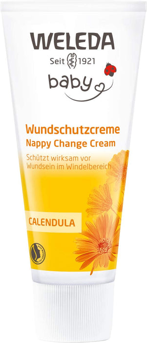 Bio Baby Calendula Wundschutzcreme 75ml - Naturkosmetik Wundsalbe /Babycreme für den Schutz empfindlicher Baby Haut im Windelbereich.