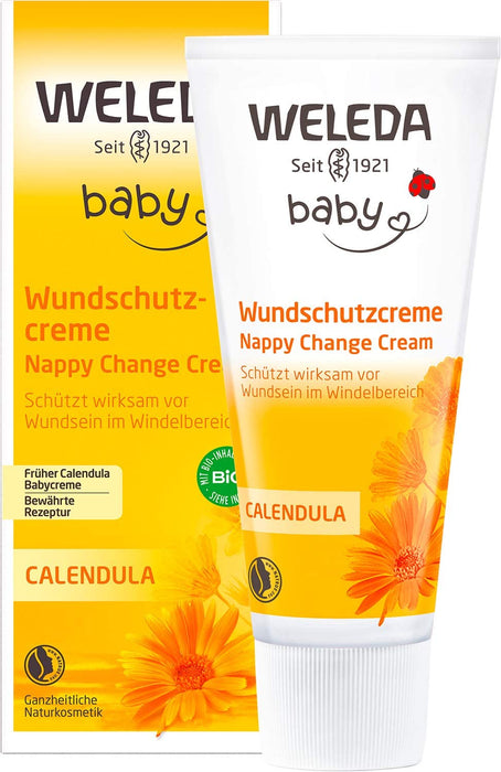 Bio Baby Calendula Wundschutzcreme 75ml - Naturkosmetik Wundsalbe /Babycreme für den Schutz empfindlicher Baby Haut im Windelbereich.