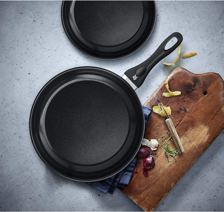 WMF Devil Pfannenset 3-teilig, Silber, Bratpfanne 24, 20, 28 cm, Induktion, Cromargan Edelstahl beschichtet, Kunststoffgriff, 50 x 30 x 20 cm