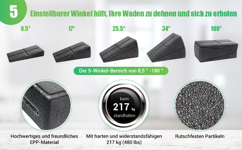Wadendehner 3er Set, Mobilisationskeil geeignet für Wadenstrecker, Beinstrecker, Plantarstretching, Plantarfasziitis und Achillessehnenentzündung 