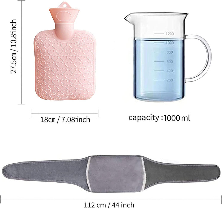 Wärmflasche Gummi Wärmbeutel Wärmbeutel Gummi Wärmbeutel mit weichem Plüsch Hand Taillenwärmer Abdeckung, Wärmbeutel für Hals und Schulter, Rücken, Beine, Taille warm