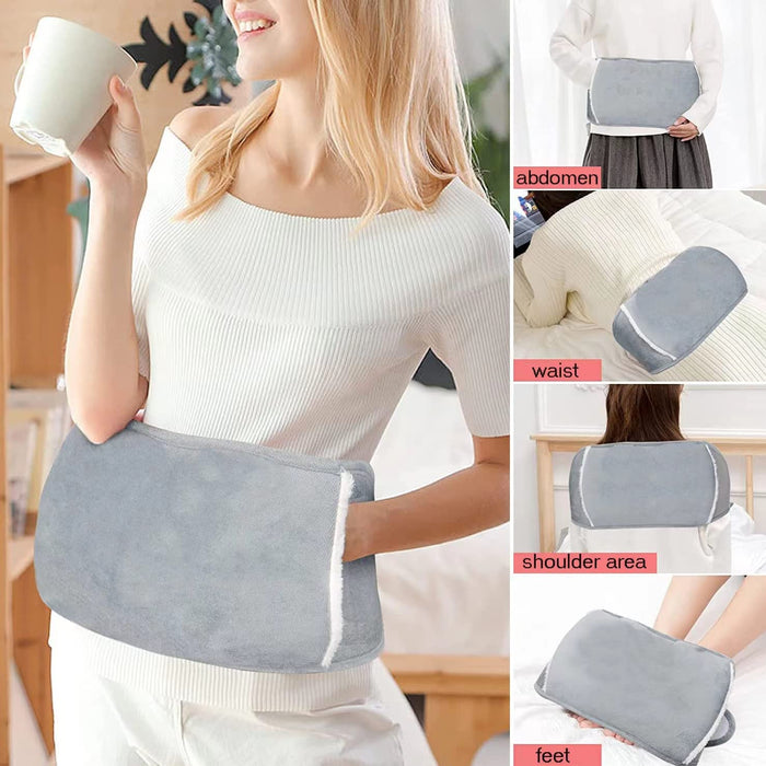 Wärmflasche Gummi Wärmbeutel Wärmbeutel Gummi Wärmbeutel mit weichem Plüsch Hand Taillenwärmer Abdeckung, Wärmbeutel für Hals und Schulter, Rücken, Beine, Taille warm