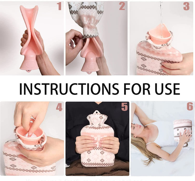 Wärmflasche Gummi Wärmbeutel Wärmbeutel Gummi Wärmbeutel mit weichem Plüsch Hand Taillenwärmer Abdeckung, Wärmbeutel für Hals und Schulter, Rücken, Beine, Taille warm