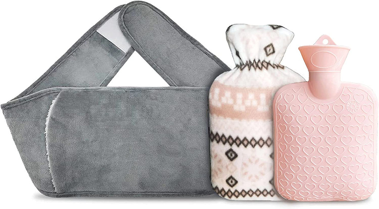 Wärmflasche Gummi Wärmbeutel Wärmbeutel Gummi Wärmbeutel mit weichem Plüsch Hand Taillenwärmer Abdeckung, Wärmbeutel für Hals und Schulter, Rücken, Beine, Taille warm