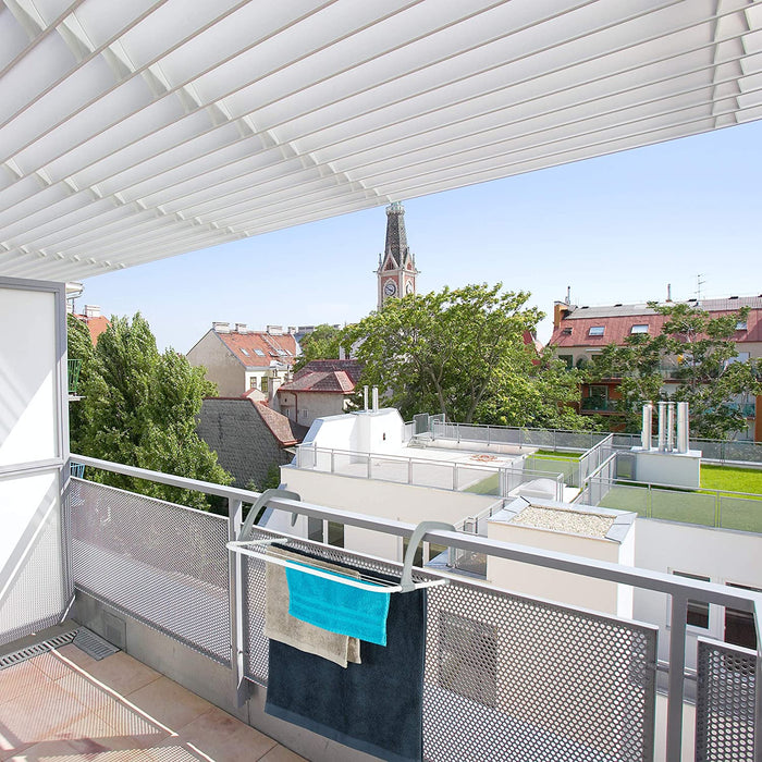 Wäscheständer — zum Aufhängen von Heizkörpern und Balkon-Trockengestell, klein, 3 m große Trocknungskapazität, weiß, 50 cm lang