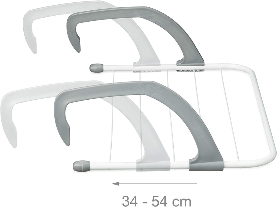 Wäscheständer — zum Aufhängen von Heizkörpern und Balkon-Trockengestell, klein, 3 m große Trocknungskapazität, weiß, 50 cm lang