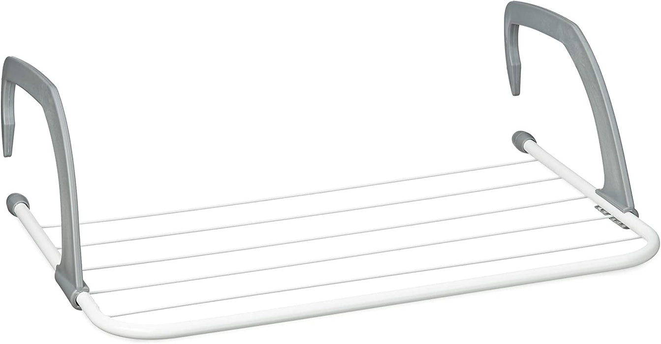 Wäscheständer — zum Aufhängen von Heizkörpern und Balkon-Trockengestell, klein, 3 m große Trocknungskapazität, weiß, 50 cm lang