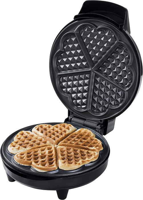 Waffeleisen für klassische Herzwaffeln, Waffelautomat mit Antihaftbeschichtung für Waffeln in Herzform, 700 Watt, Farbe Kupfer