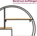 Wandregal Rund - Regal Wand mit 4 Böden - Wandregal Holz & Geschweißtes Extradickes Metall - Wanddeko Wohnzimmer Industrieller Stil - Wandregal 