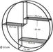 Wandregal aus Metall, rundes Schweberegal mit 3 Gitterablagen, mit 2 Schrauben, 55 x 12 cm (Ø x B), für Wohnzimmer und Flur, Industrie-Design, schwarz
