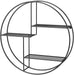 Wandregal aus Metall, rundes Schweberegal mit 3 Gitterablagen, mit 2 Schrauben, 55 x 12 cm (Ø x B), für Wohnzimmer und Flur, Industrie-Design, schwarz