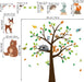 Wandtattoo Baum Waldtiere Wandaufkleber Bär Hirsch Fuchs Wandsticker Kinderzimmer Babyzimmer Schlafzimmer Wanddeko