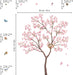 Wandtattoo Rosa Kirschblüte Wandsticker Vögeln auf Baum Wandaufkleber Blumen Rosa Wandsticker Wohnzimmer Schlafzimmer Büro Wanddeko(H 100cm)