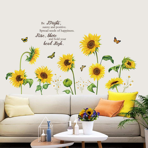 Wandtattoo Sonnenblume Schmetterling Wandsticker Garten Blumen Wandaufkleber Schlafzimmer Wohnzimmer Fenster Wanddeko