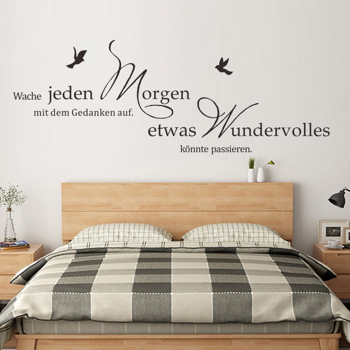 Wandtattoo Sprüche und Zitate Etwas Wundervolles Könnte Passieren Wandsticker Schwarz Wandaufkleber Schlafzimmer Büro Wohnzimmer Wanddeko