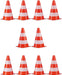 Warnkegel 10er Set, stapelbar, Verkehrshütchen, Schnürbeutel, Markierungshütchen, Pylonen, 22 cm, orange/weiß