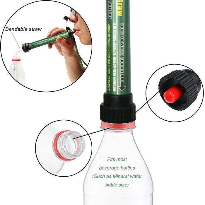 Wasserfilter Outdoor 2000L Mini Tragbarer Camping Wasseraufbereitung Entfernt 99.99% Bakterien Filter auf 0,01 Microns für Wandern Trekking Reisen