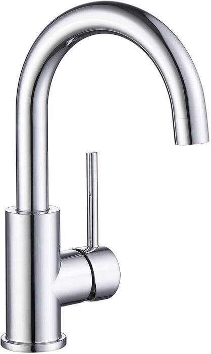 Wasserhahn Küche, OUEN Küche Armatur für Einzel Waschbecken, Chrom 360°Drehbare Mischbatterie für Küche oder Bar Wasserhähne, Einzelnes Loch