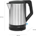 Wasserkocher verdecktes heizelement, automatische Abschaltung, Basisstation mit Kabelaufwicklung, 1,5 L, 2200 W