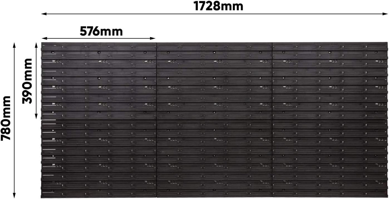 Werkstattregal Wandregal | 1728 x 780 mm | Lagersystem mit Werkzeughalterungen und Stapelboxen - Wandplatten Extra Starke Werkstattregal Schüttenregal